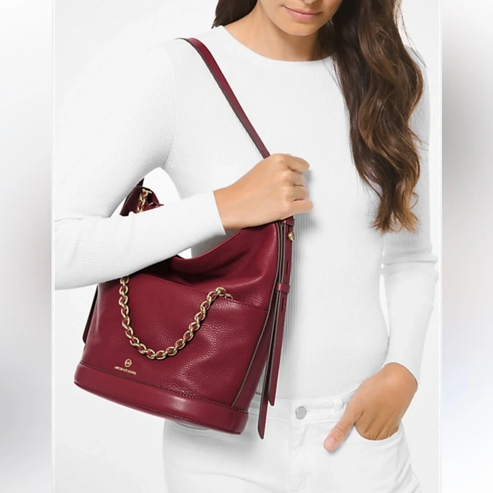 Elegant Micheal kors Reese pink Leather Shoulder Bag - Picture 3 of 9